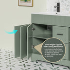 Ensemble de meuble-lavabo Wavy Line 30/36/48 avec lavabo et robinet