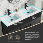 Ensemble de meuble-lavabo Wavy Line 30/36/48 avec lavabo et robinet