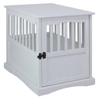 Table d'appoint en bois blanc pour cage pour animaux de compagnie avec porte verrouillable