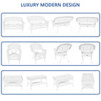 Ensemble de conversation 4 pièces pour patio en osier