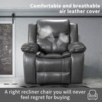 Fauteuil inclinable chauffant et massant en cuir durable à siège large