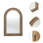 Miroir mural en arc avec cadre en bois, miroir mural de salle de bain - 39,25 H x 25,87 L x 1,5 P