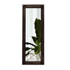 Miroir de sol pleine longueur avec cadre en bois rustique de style ferme - 65 x 24