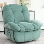 Fauteuil inclinable pivotant électrique XINMICS, fauteuils inclinables à bascule massants avec chauffage, USB, USB-C et poche latérale