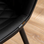 Lot de 2 chaises de salle à manger modernes en cuir rembourré sans accoudoirs