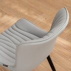 Lot de 2 chaises de salle à manger modernes en cuir rembourré sans accoudoirs