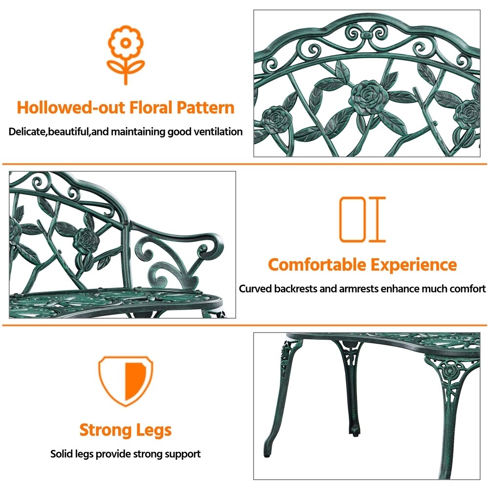 Banc de jardin en métal d'extérieur Yaheetech - N/A