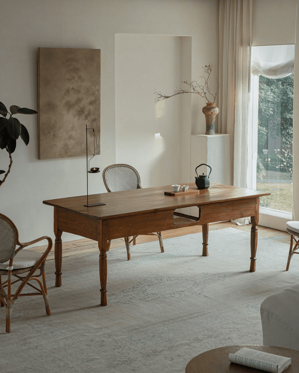 Tables vintage indonésiennes en bois de teck