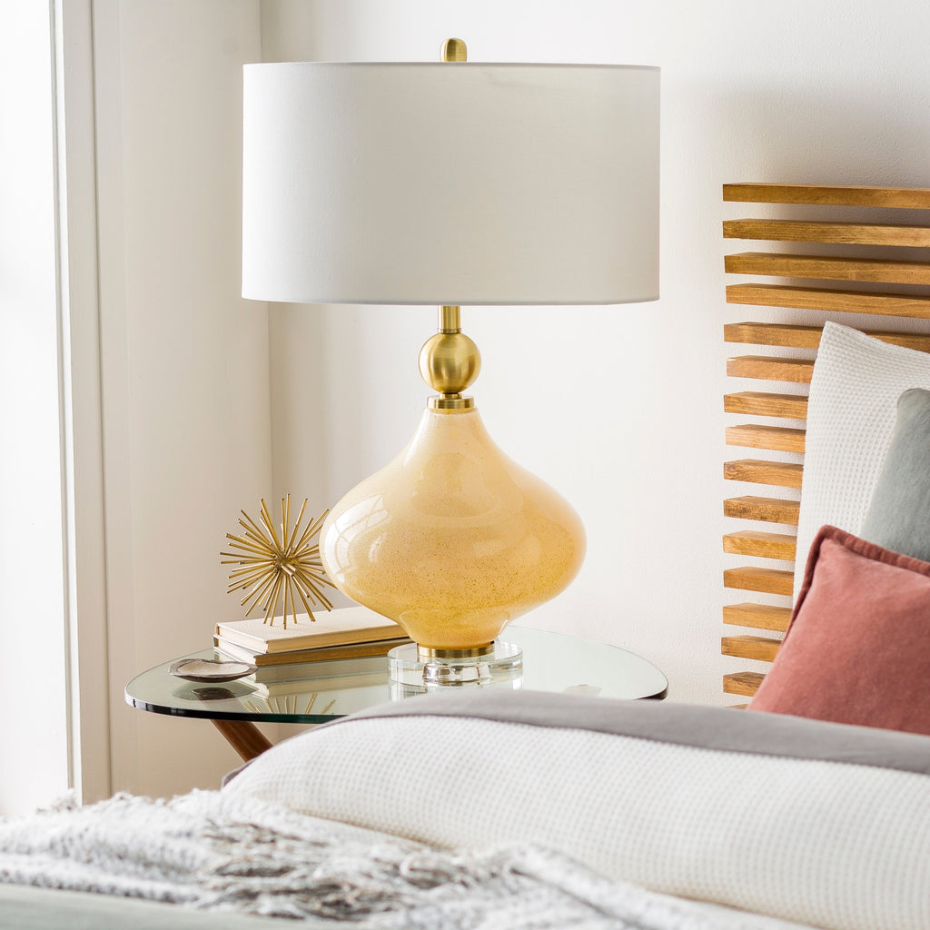 Lampe de table en verre peint Zayaan en forme de gourde