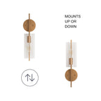 Applique murale de salle de bain transitionnelle en verre grainé de style campagnard moderne Zenith