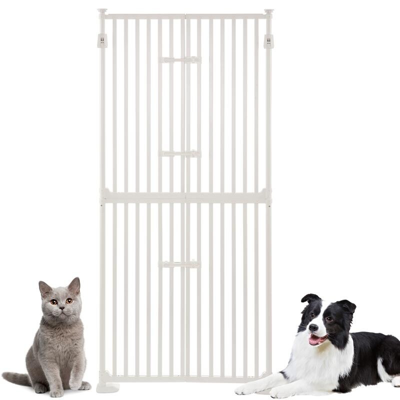 Barrière pour chat extra haute Unipaws de 188 cm de haut avec portes verrouillables